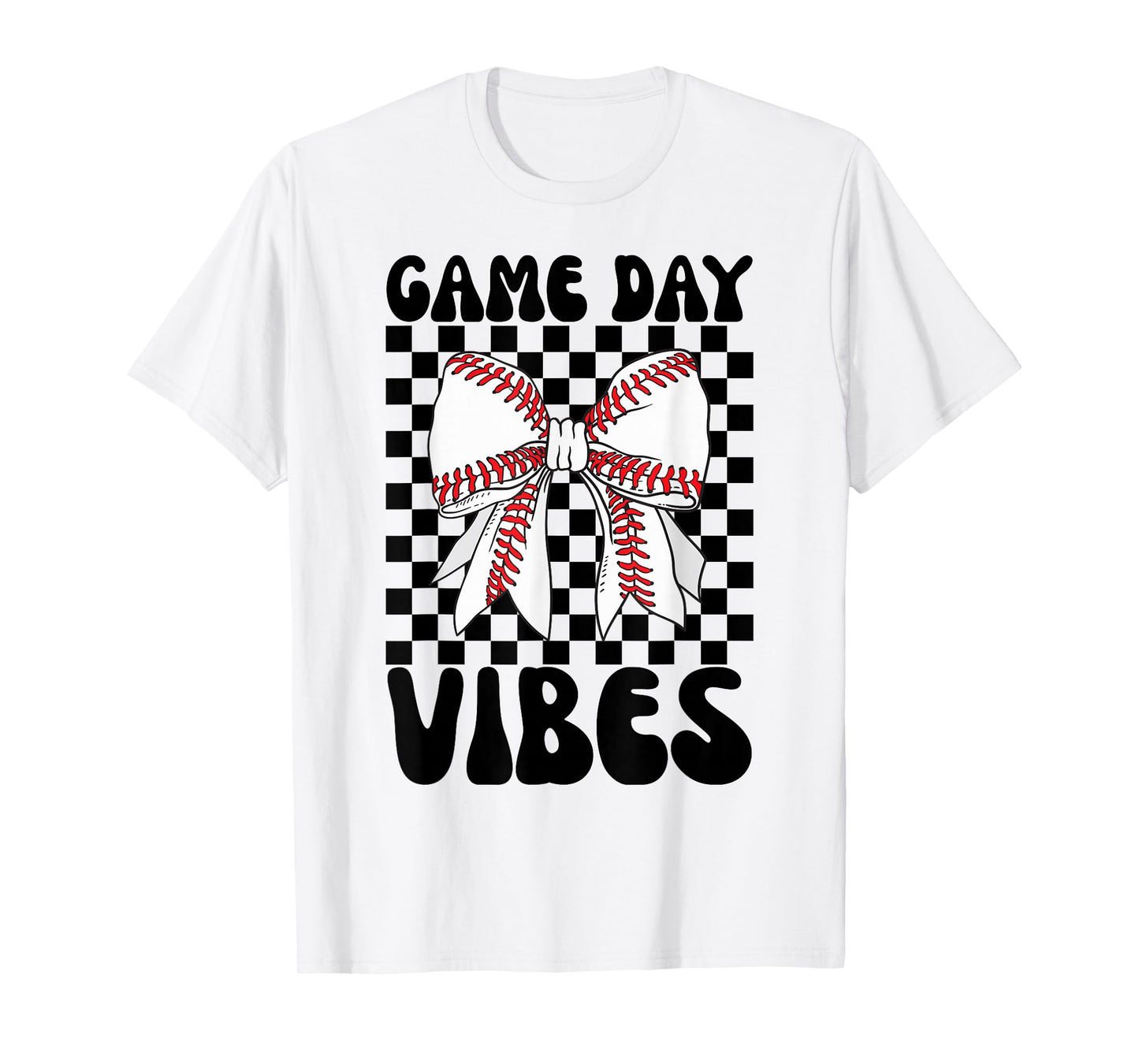 Game Day Vibes Coquette Bow Baseball Mama for Women T-Shirt