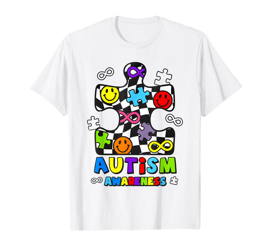 Autism Awareness Puzzle Piece Autism Mom Brother T-Shirt