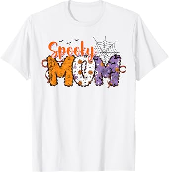Spooky Mom Coquette Bow Mom Halloween T-Shirt