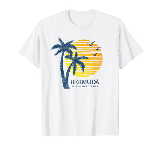 Vintage Bermuda Retro Throwback Cruise Beach Sunset Souvenir T-Shirt