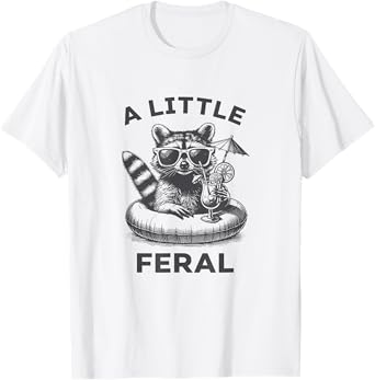 A Little Feral Raccoon Mom Dad Toddler Kids Retro Vintage T-Shirt