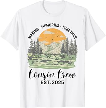 Cousin Crew 2025 Family Matching Camping Trip Camper Squad T-Shirt