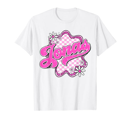 Floral Jonas First Name I Love Jonas Groovy 80's Vintage T-Shirt