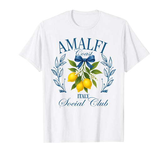 Amalfi Coast Social Club Italy Lemon Retro Summer Vacation T-Shirt