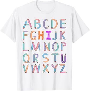 back to school Kindergarten Alphabet ABC Teacher Women kids T-Shirt