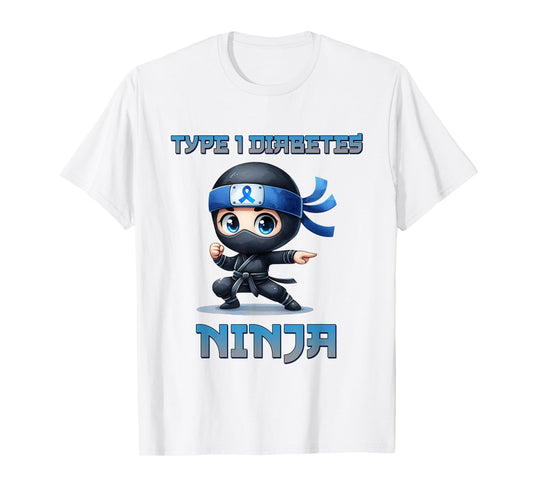 Type 1 Diabetes Awareness Ninja T1D Warrior Fighter Kids T-Shirt