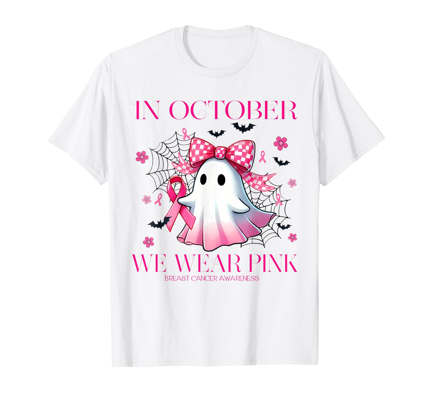 in October We Wear Pink Breast Cancer Awareness T Shirt T-Shirt