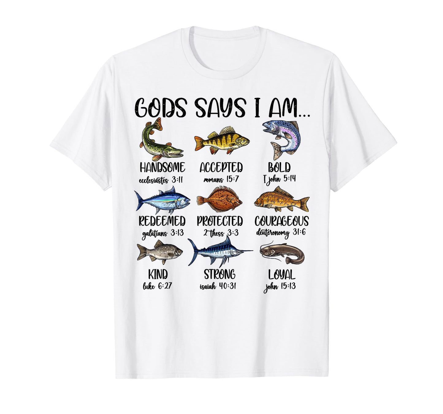 God say I Am Fishing Toddler Boy Jesus Love You Me Christian T-Shirt