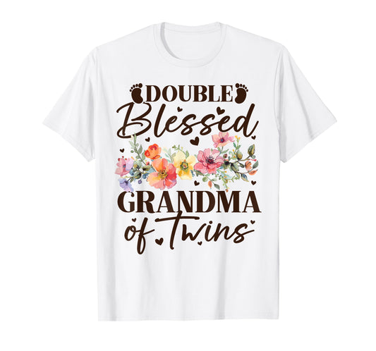 Double Blessed Grandma of Twins - Funny Twin Grandmother T-Shirt