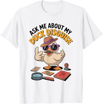 Ask Me About My Duck Disguise Duck Costume Halloween Funny T-Shirt