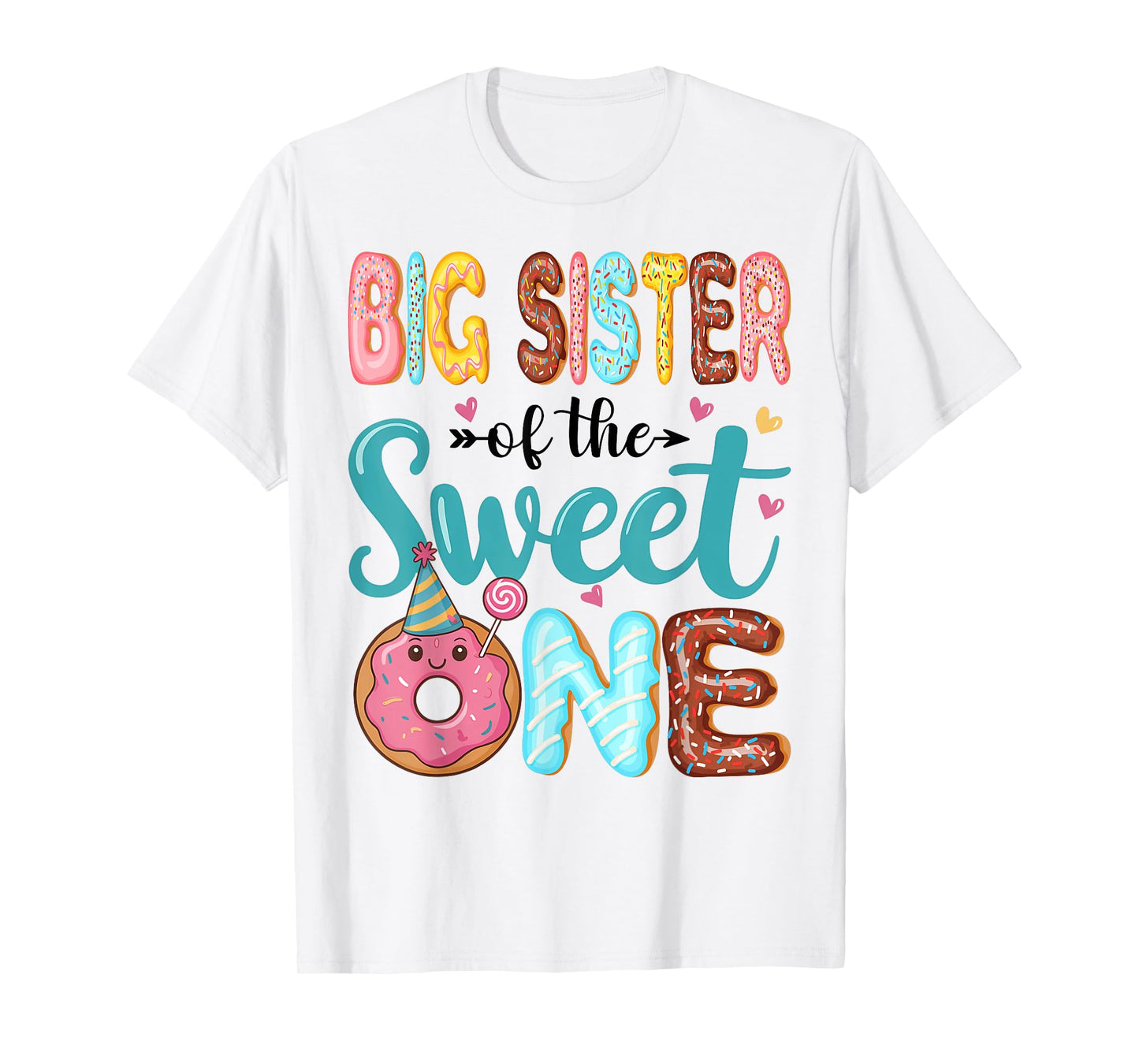 Big Sister Of The Sweet One 1st Birthday Girl Donut Party T-Shirt