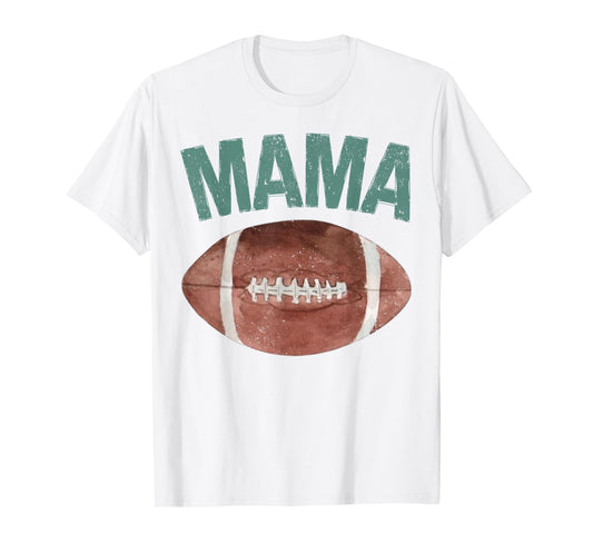 Mama of The 1 Year Old Football 1st Year Down Birthday Party T-Shirt