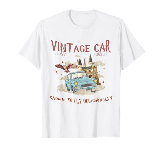Humor Vintage Flying Car Dreamer Villa Cute Fairy Lovers T-Shirt