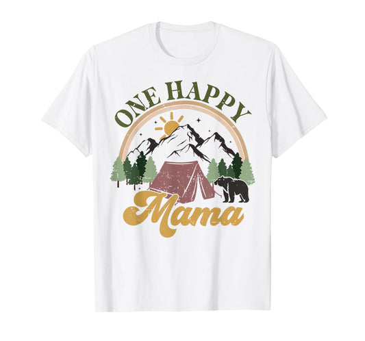Cute One Happy Camper Birthday Decorations One Happy Mama T-Shirt