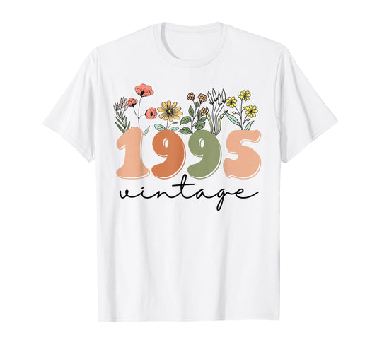 30 Years Old Vintage 1995 30th Birthday Tee Wildflower Women T-Shirt