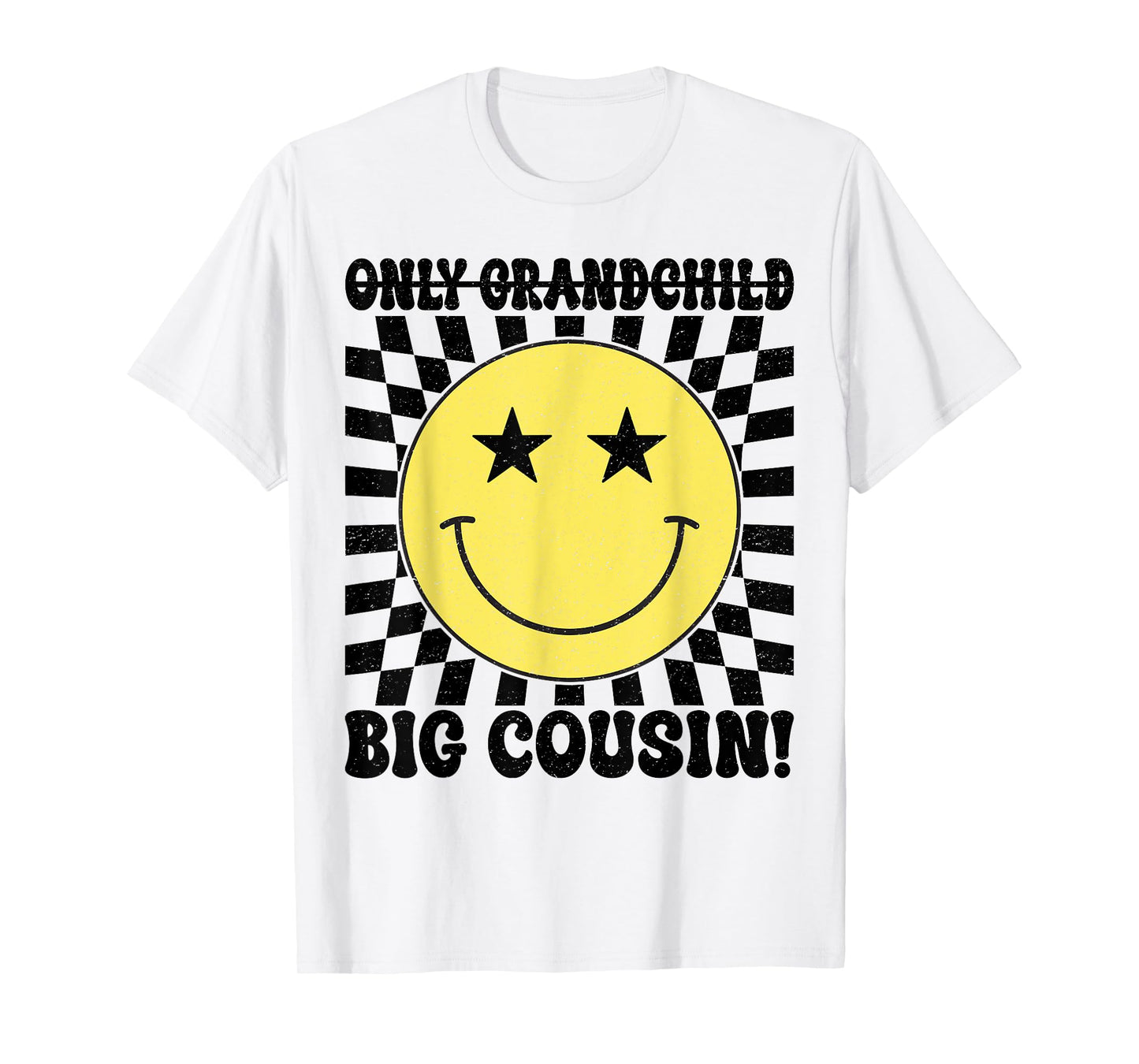 Retro Smile Face Only Grandchild Big Cousin Toddler Kids T-Shirt