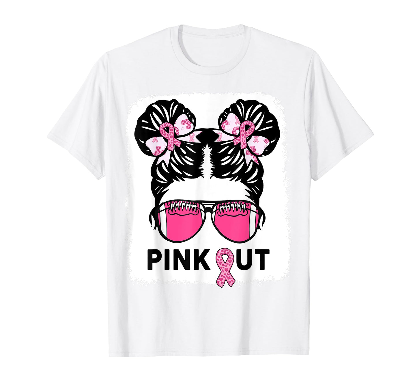 Girl Breast Cancer Awareness Football Pink Out Daughter Kids T-Shirt