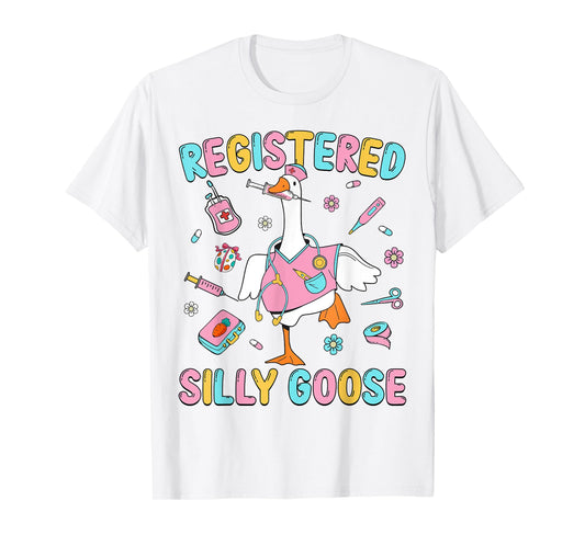 Groovy Registered Silly Goose Nurse Practitioner Easter Day T-Shirt