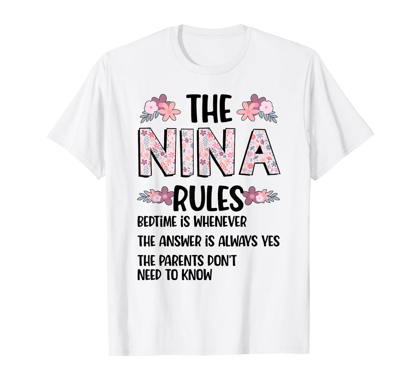 Nina Grandma Rules Nina Grandmother T-Shirt