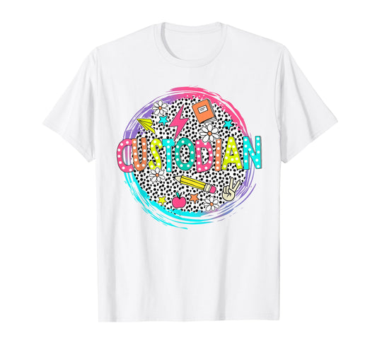 Cute Custodian Shirt First Day of school Back to school gift T-Shirt