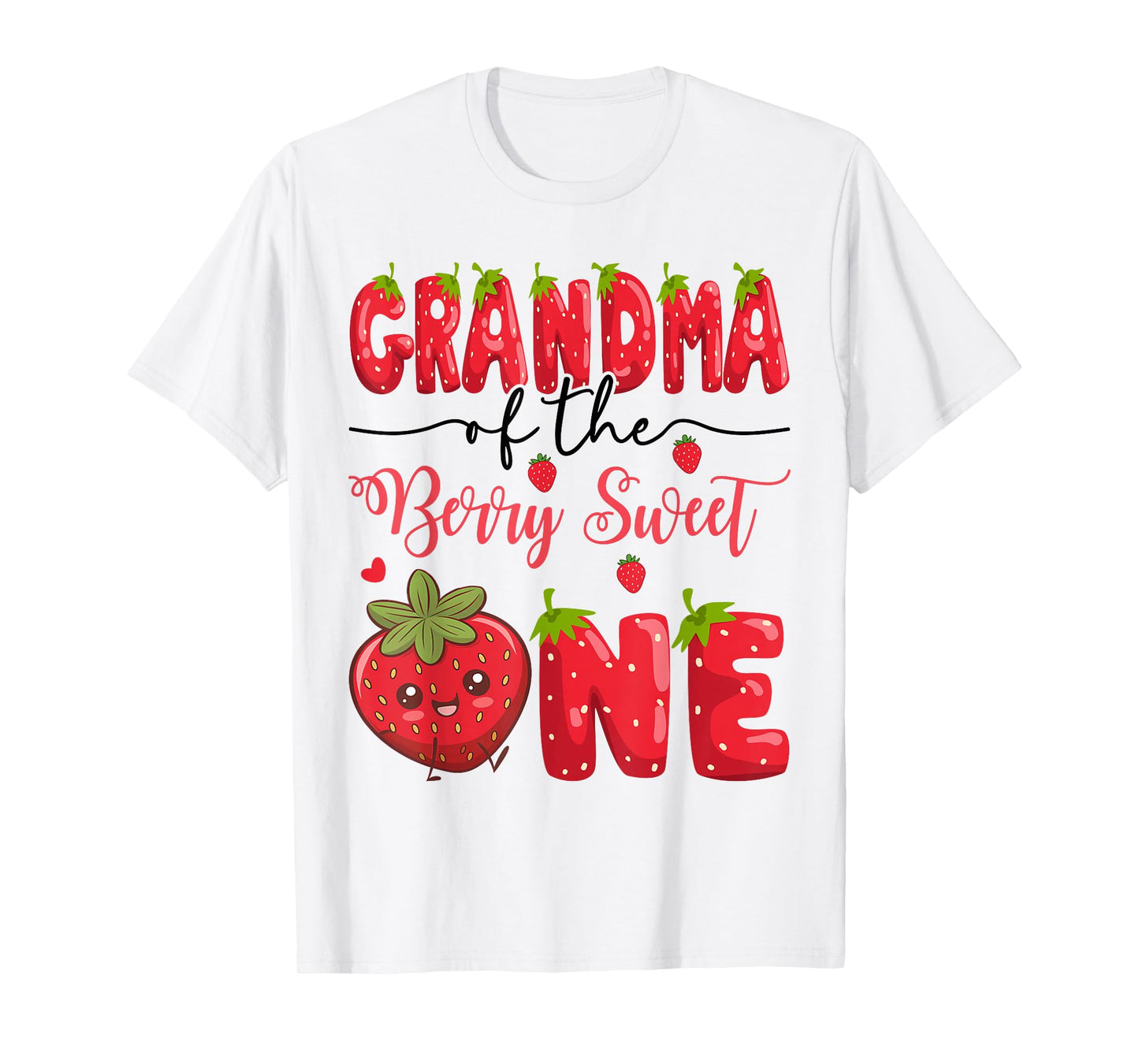 Grandma Of The Berry Sweet One Strawberry First Birthday T-Shirt