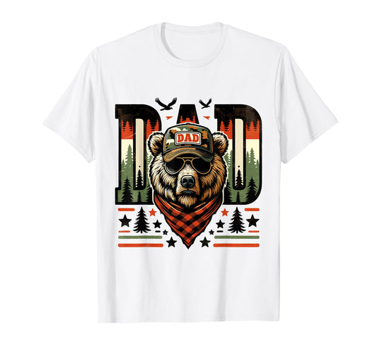 Dad Bear Papa Daddy Bear Lovers Camping Hunter Father's Day T-Shirt