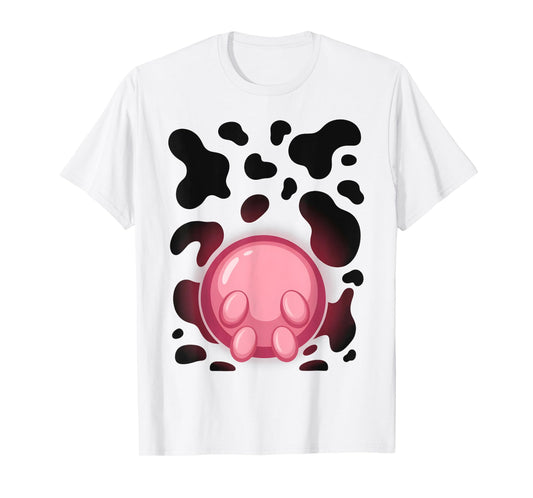 Cow Udder Pattern Funny Lazy Easy Halloween Costume T-Shirt