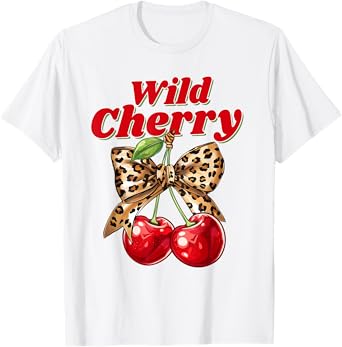 Cherry Lover Leopard Coquette Summer Vibes Wild Cherry T-Shirt