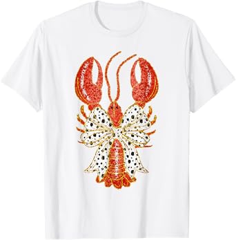 Cute Bow Coquette Crawfish Clean Girl Aesthetic Lobster T-Shirt