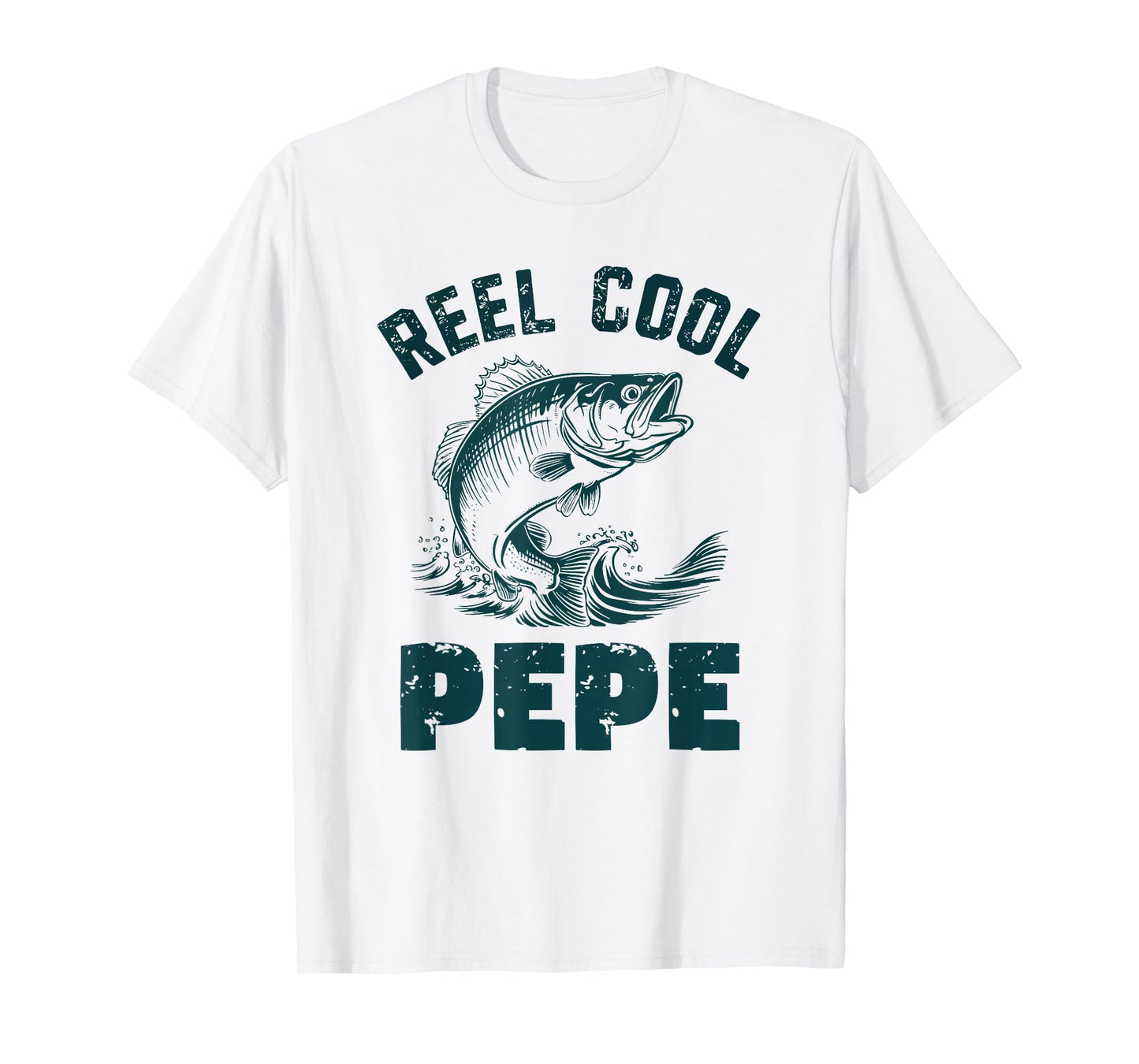 Reel Cool Pepe Fishing Grandpa Vintage Style T-Shirt