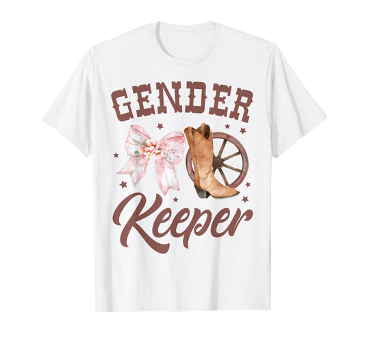 Western Gender Reveal Keeper of the Gender Baby Announcement T-Shirt