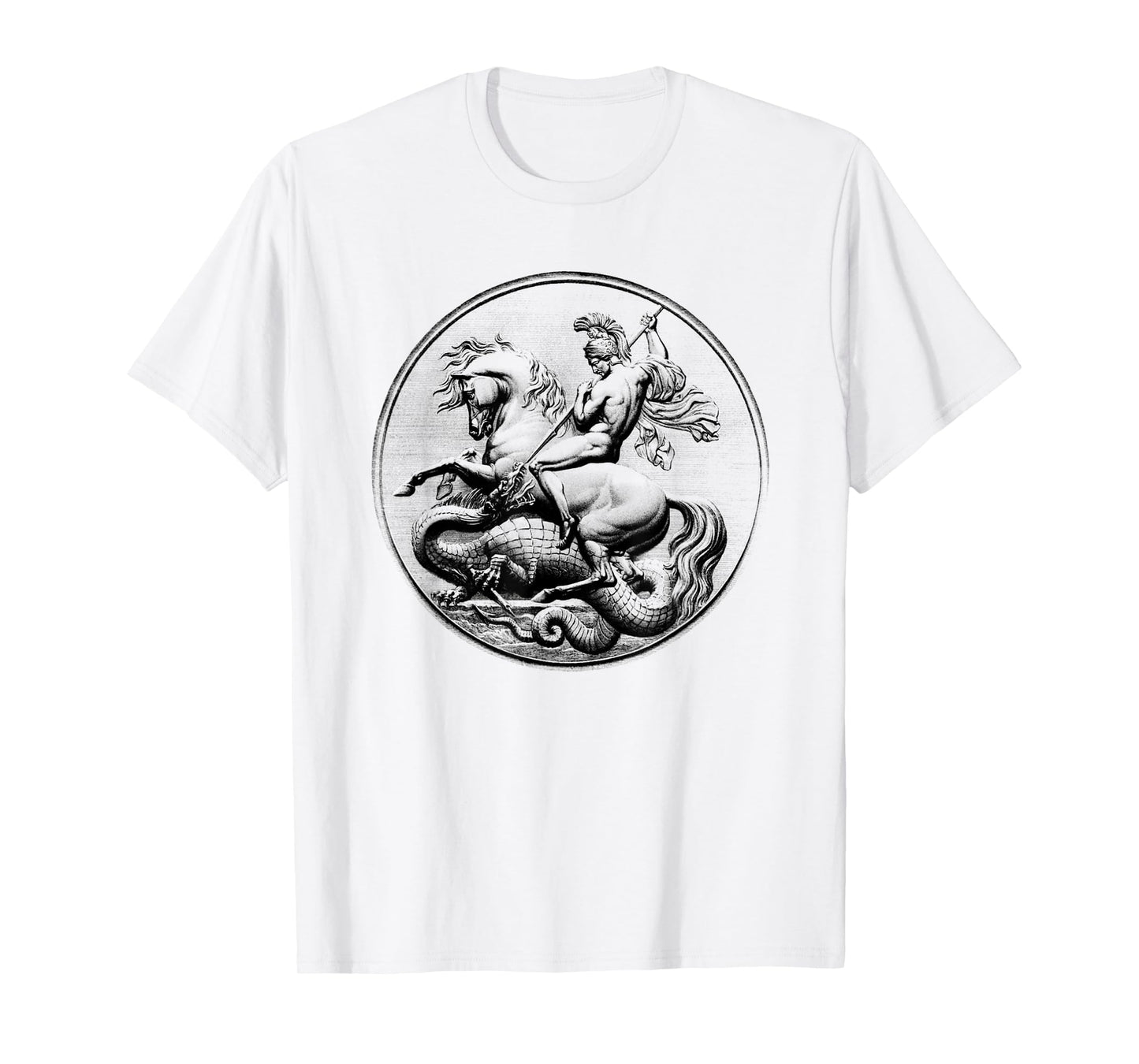 Vintage Saint George Slaying The Dragon Hagiography T-Shirt