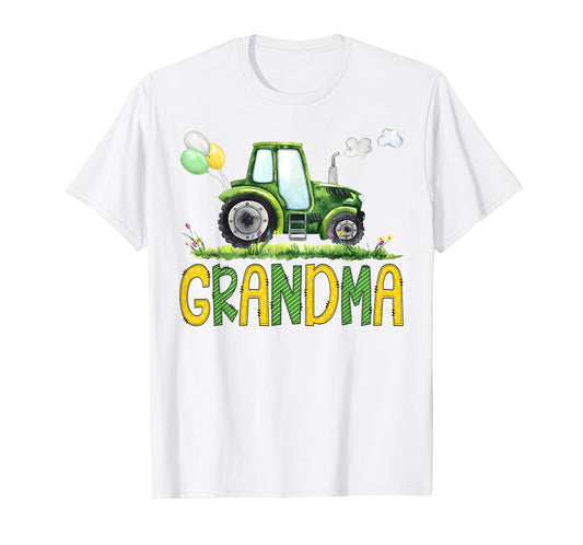 Grandma of The Birthday Boy Tractor Farm Truck Matching T-Shirt