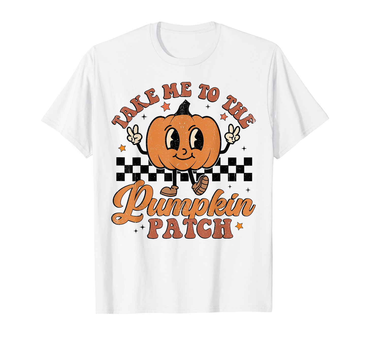 Retro Groovy Take Me To The Pumpkin Patch Fall Thanksgiving T-Shirt
