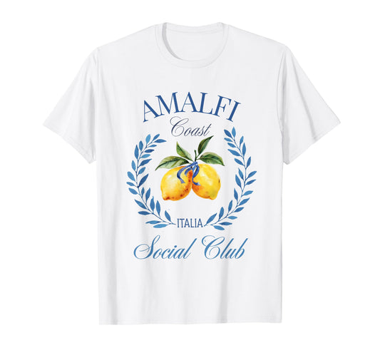 Amalfi Coast Lemon Italy Vintage Summer Travel Social Club T-Shirt
