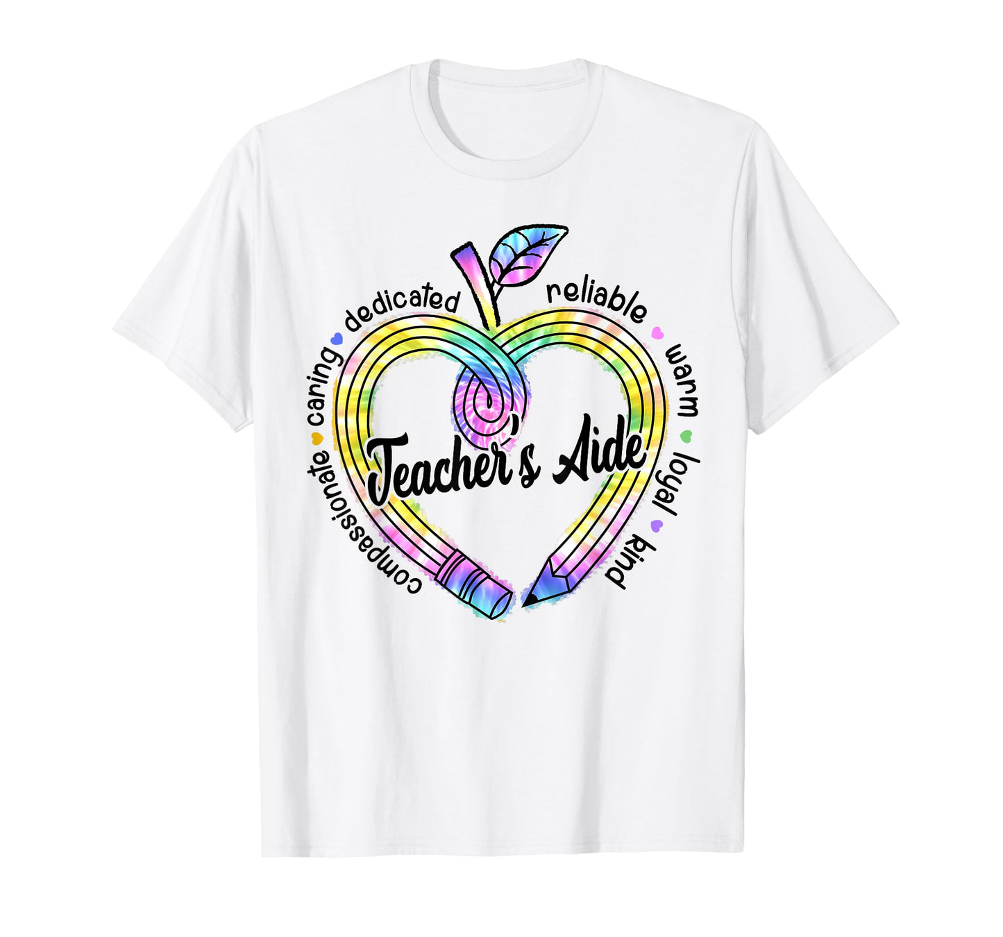 Cute Teacher's Aide Shirt Appreciation Day Gift Apple Heart T-Shirt
