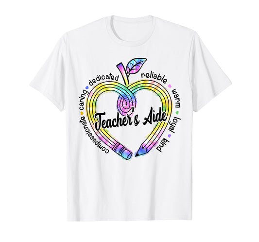 Cute Teacher's Aide Shirt Appreciation Day Gift Apple Heart T-Shirt