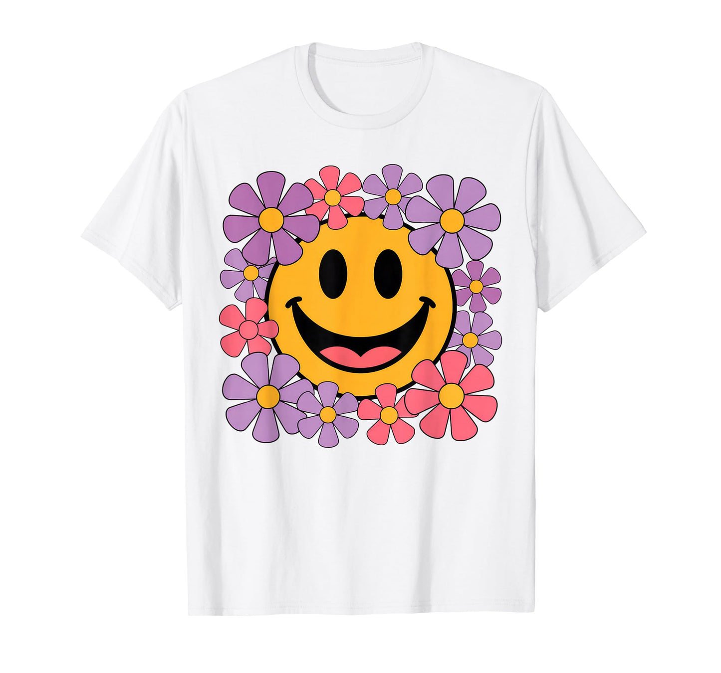 Happy Retro Daisy Smile Face Preppy Aesthetic Men Women Kids T-Shirt