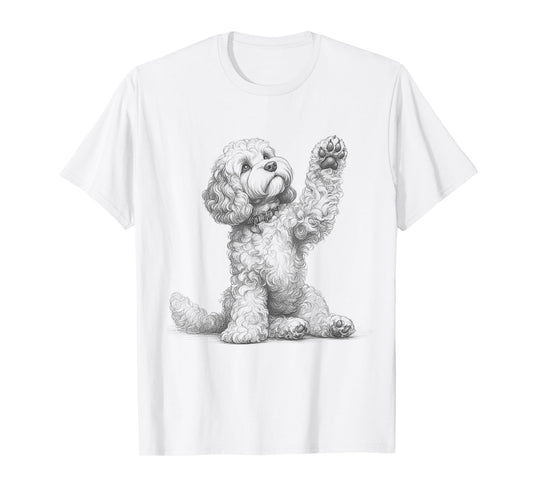 Cute Cockapoo Dog Paw Love Design Men Women Kids T-Shirt