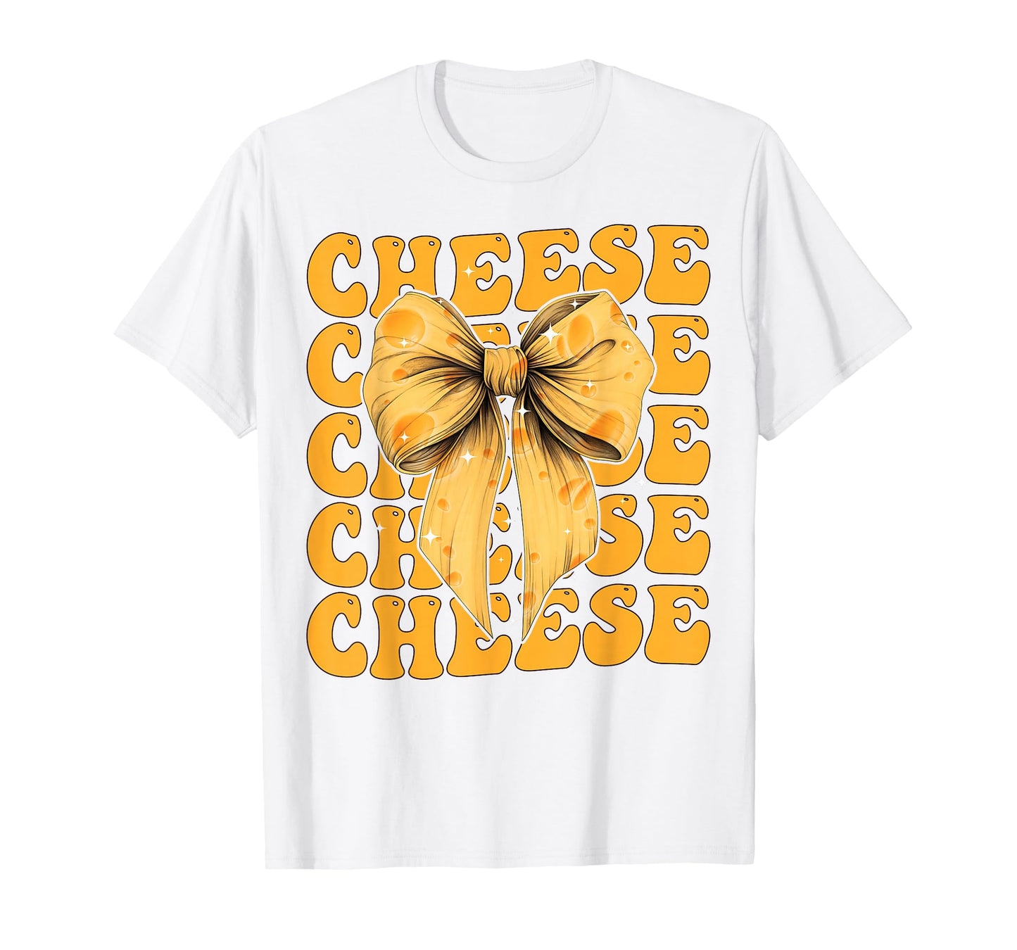 Coquette Bow Cheese Gouda Cheddar Girl Mom Yellow Edamer T-Shirt