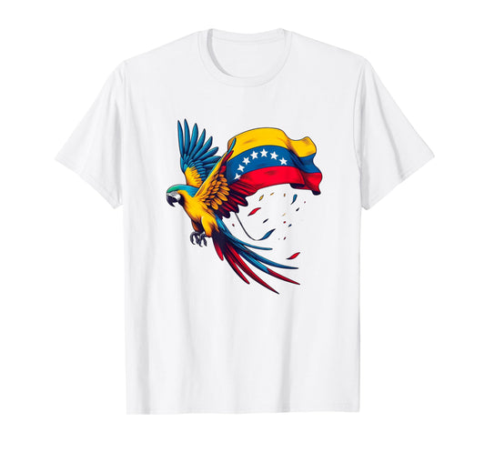 Venezuela 7 stars flag with Guacamaya T-Shirt