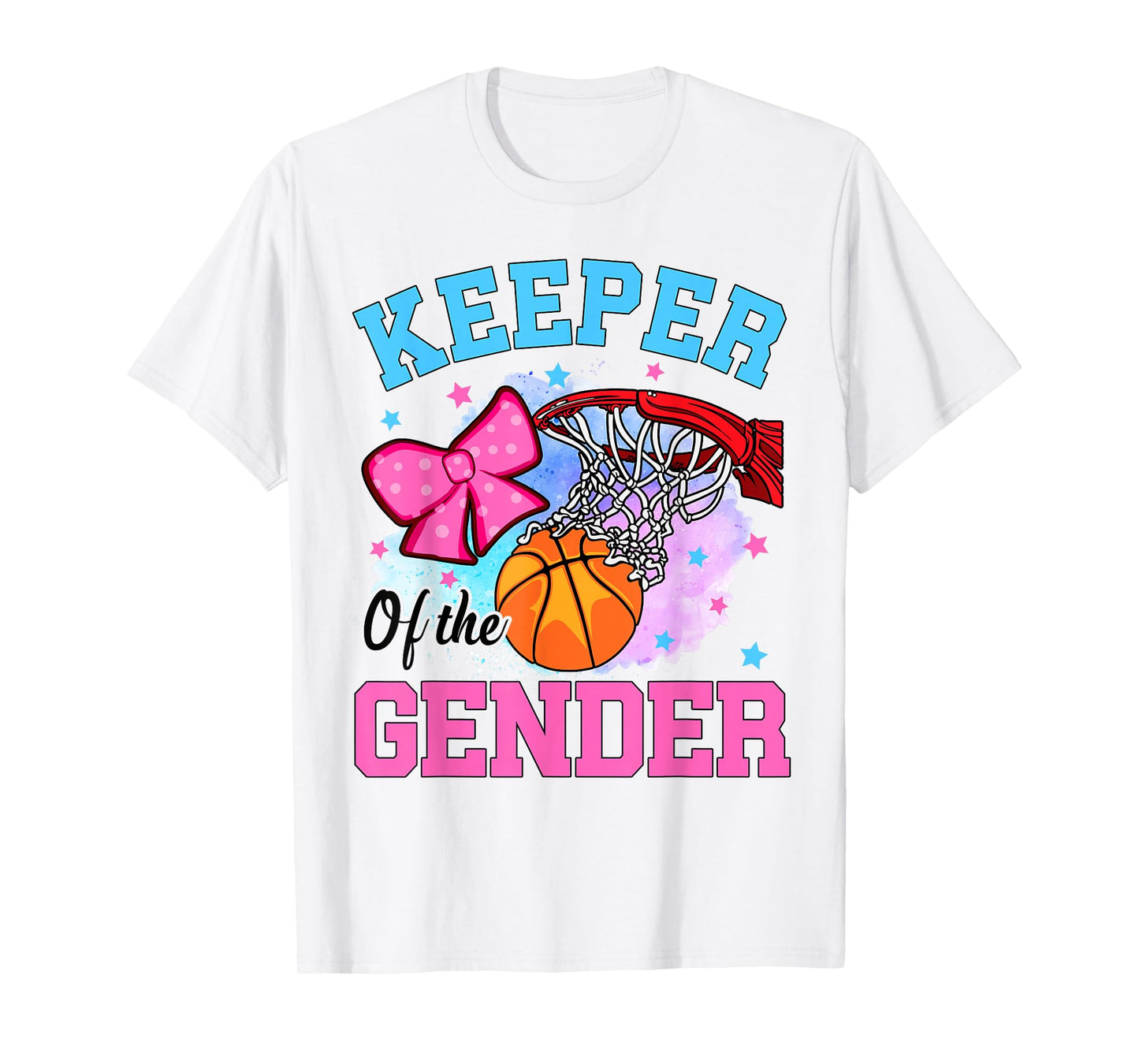 Keeper Of The Gender Basketball Gender Reveal Baby Shower T-Shirt