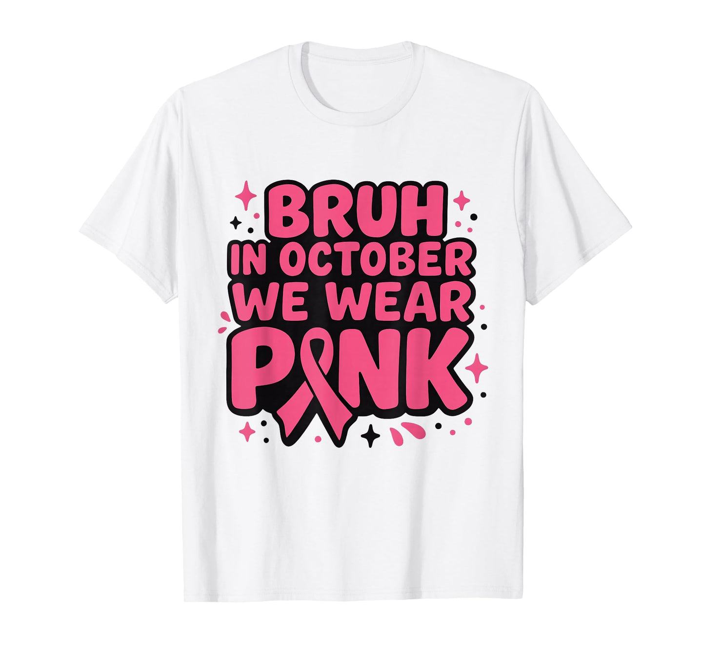 Breast Cancer Toddlers Kid Boys Girl in October We Wear Pink T-Shirt