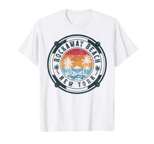 Rockaway Beach New York Summer Vacation Vintage Sunset T-Shirt