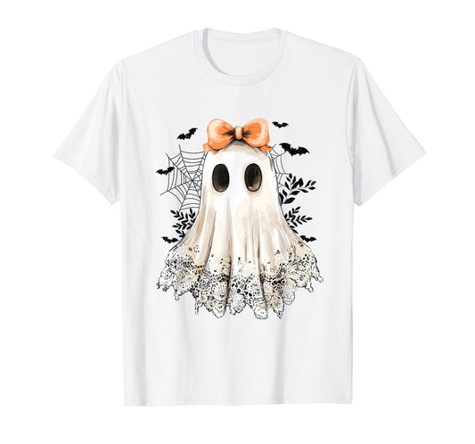 Coquette Lace Ghost Boo In Boojee Halloween Spooky Season T-Shirt
