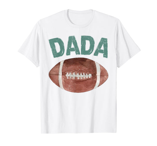 Dada of The 1 Year Old Football 1st Year Down Birthday Party T-Shirt