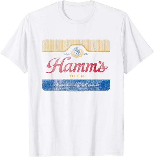 Hamm's Vintage Faded Color Beer Label T-Shirt