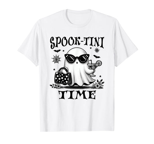 Martini Halloween, Cute Ghost Martini, Spook-tini Time, Fall T-Shirt