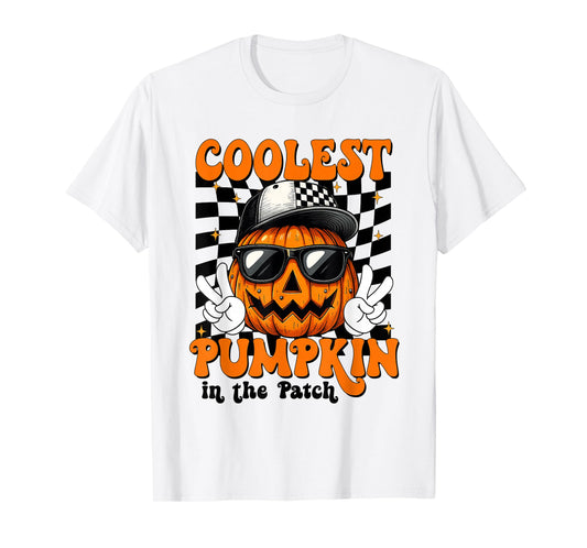 Coolest Pumpkin in The Patch Halloween Shirt Boy Kid Toddler T-Shirt