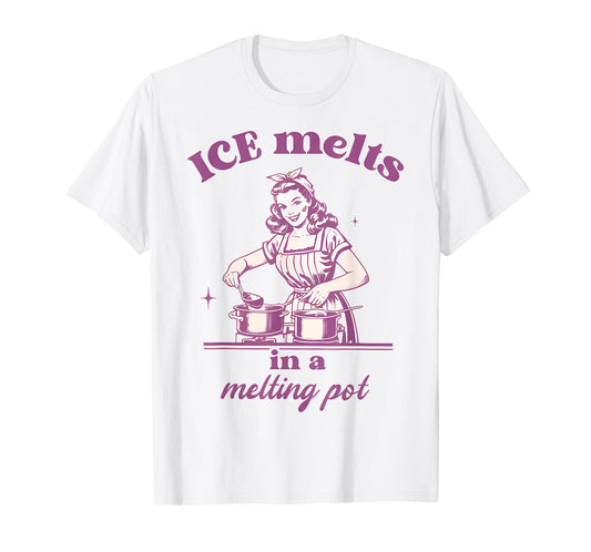 ICE melts in a melting pot Vintage Retro Anti-ICE T-Shirt